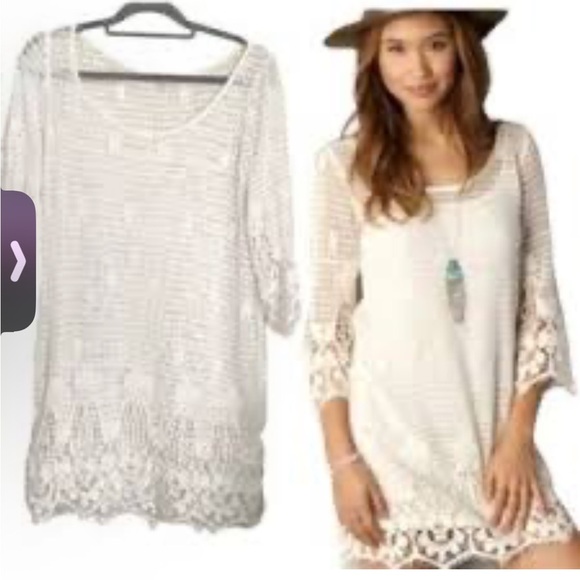 American Eagle Outfitters Sz S Crochet Dress White 100% Cotton - Picture 11 of 11